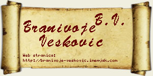 Branivoje Vesković vizit kartica